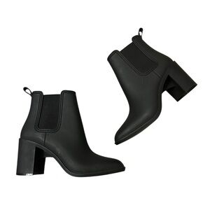 Jeffrey Campbell Hurricane Chelsea rain matte boot black rubber 7